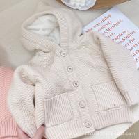 Демисезонный пуховик, толстовка с капюшоном, бархатный флисовый свитер, куртка для девочек, детский кардиган, коллекция 2023, увеличенная толщина