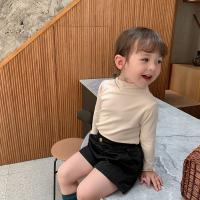 Детский бархатный демисезонный лонгслив, детская футболка, в корейском стиле, в западном стиле, длинный рукав