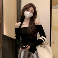 Короткий осенний жакет, демисезонный бюстгальтер-топ, сексуальный лонгслив, открытые плечи