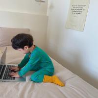 Осенняя хлопковая детская пижама, форма, детское нижнее белье, в корейском стиле