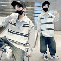 Осенняя весенняя одежда для верхней части тела для мальчиков, цветная форма для подростка, длинный рукав, высокий воротник, в западном стиле