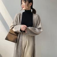 Элегантный длинный кардиган, трикотажная цветная куртка, одежда для верхней части тела, средней длины