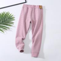 2023 Зимние детские двойные полосатые ватные валотные брюки с двойным шлифовальным волокном для волос плюс бархатные густые теплые брюки