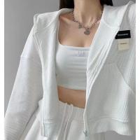 Осенняя толстовка с капюшоном, спортивная цветная куртка, короткий топ, в американском стиле, длинный рукав