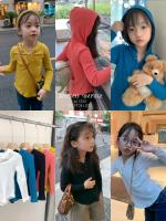 Детская приталенная утепленный лонгслив с капюшоном, трикотажный топ, осенняя, длинный рукав, на возраст 3-8 лет