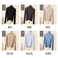 Демисезонный цветной лонгслив, приталенная одежда для верхней части тела, высокий воротник, оптовые продажи