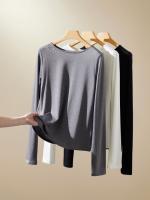 Один слов воротник элегантный длинноклетный нижняя рубашка женская осень тяжелая уксусная кислота шелковая шелковая шелковая щита мягкое тонкое похудение дно