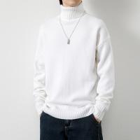 Осенний трендовый трикотажный свитер, лонгслив, в корейском стиле, высокий воротник