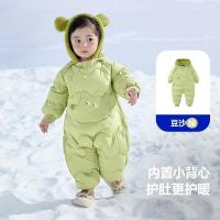 Бархатная зимняя детская удерживающая тепло одежда для мальчиков, детское боди, увеличенная толщина