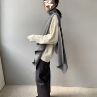 Ретро жилет, короткий шарф, осенний, коллекция 2023