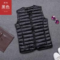 Демисезонный короткий жилет, легкий и тонкий вкладыш, куртка, 2023, круглый воротник, набивка пером