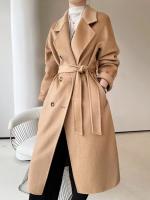 M Family 2024 Новый рисунок водяной волны двойной кашемировый пальто самка плюс схема с длинной водой шерсти