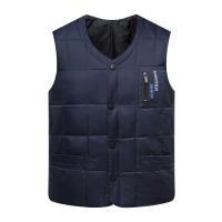 Жилет, удерживающий тепло пуховик, для среднего возраста, V-образный вырез