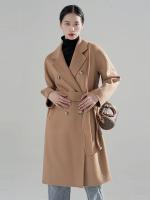 Двусторонная шерстяная весенняя расширенная длинная куртка, изысканный стиль, средней длины