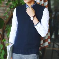 Трикотажная цветная майка, свитер, шерстяной жилет, V-образный вырез, в корейском стиле