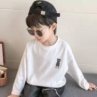 Осенняя детская футболка, лонгслив для девочек, белый топ, длинный рукав