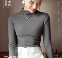 Бархатный демисезонный цветной черный лонгслив, высокий воротник, в обтяжку, длинный рукав