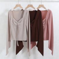 Осень и зима чистое желание быть нежным, показывают возраст, возраст, сладкий гигантский мягкий, клейкий квадратный воротник, качалка веревки для ремонта длинных рукавов