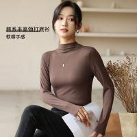 Демисезонный лонгслив, нижняя рубашка, маска для лица, демисезонное термобелье для кормящих грудью, футболка, топ, высокий воротник, длинный рукав, в западном стиле