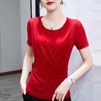 Цветная футболка с коротким рукавом, коллекция 2022, большой размер, по фигуре