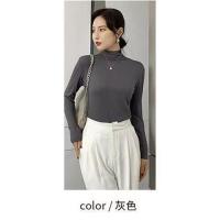 Весенняя одежда для верхней части тела, цветной лонгслив, тренд сезона, высокий воротник