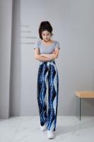 Фабрика прямой продажи перекресток -брюки с широким уровнем грунта летние женские вертикальные сенсорные прямые пробирки.