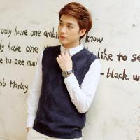 Шерстяная цветная трикотажная майка, трикотажный жилет, свитер, V-образный вырез