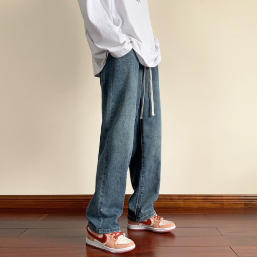 Прямые свободные джинсы, осенние, эластичная талия