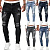 Cross -Bordder European и American Small Sales New Denim мужские брюки Cross -Organic Trade Сломанные черные тонкие джинсовые штаны
