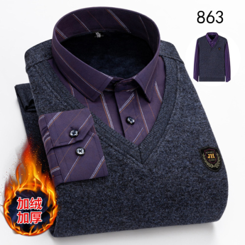 Утепленный удерживающий тепло трикотажный лонгслив, свитер