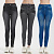 Корейская версия имитационной джинсовой напечатанной девять -точки нижних брюк в больших размерных леггинсах
